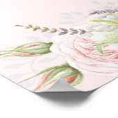  elegant-Floral Pinks Grijze Kleurpapier Poster (Hoek)