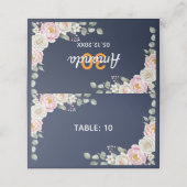 Elegant Floral Place Card and Table Number Tent Plaatskaartje (Buitenkant ongevouwen)