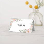 Elegant Floral Place Card and Table Number Tent Plaatskaartje (Voorkant)
