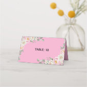 Elegant Floral Place Card and Table Number Tent Plaatskaartje (Voorkant)