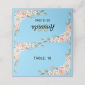 Elegant Floral Place Card and Table Number Tent Plaatskaartje (Buitenkant ongevouwen)