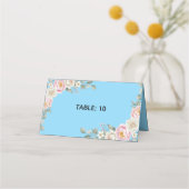 Elegant Floral Place Card and Table Number Tent Plaatskaartje (Voorkant)