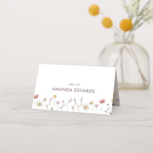 Elegant Floral Place Card Plaatskaartje (Voorkant)