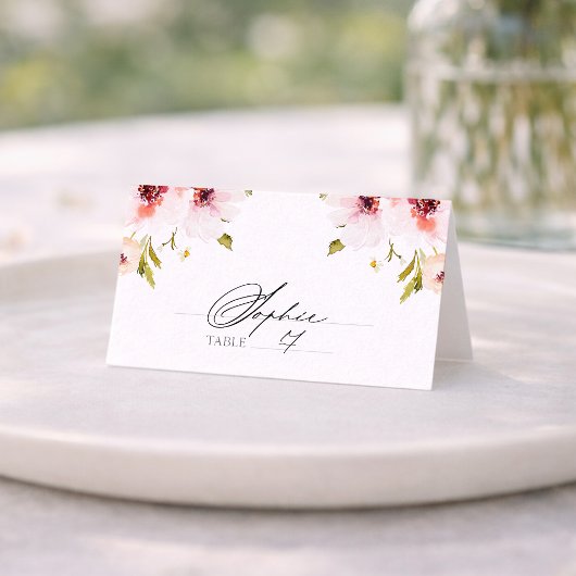 Elegant Floral Place Card Plaatskaartje
