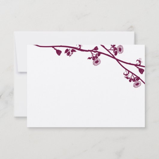 Elegant Floral Plum Wildflower Branches Wedding Bedankkaart (Achterkant)