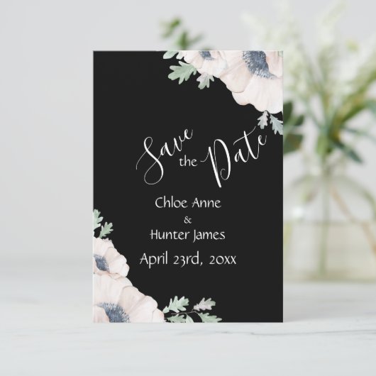Elegant Floral Poppy Chic Modern Simple Save The Date (Staand voorkant)