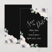 Elegant Floral Poppy Chic Modern Simple Save The Date (Voorkant / Achterkant)