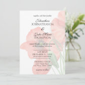 Elegant Floral Poppy Wedding White Uitnodiging 2 (Staand voorkant)