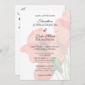 Elegant Floral Poppy Wedding White Uitnodiging 2 (Voorkant / Achterkant)
