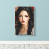 Elegant Floral Portrait Canvas Afdruk (Insitu (Houten vloer))