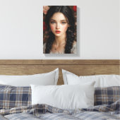 Elegant Floral Portrait Canvas Afdruk (Insitu (Slaapkamer))