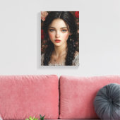 Elegant Floral Portrait Canvas Afdruk (Insitu (Woonkamer))