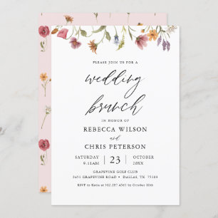 Elegant Floral Post Wedding Brunch Uitnodiging