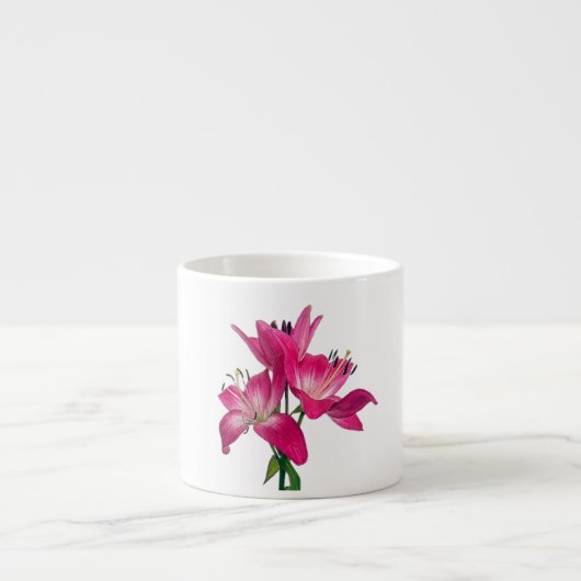 Elegant Floral Print Ceramic Mug Espresso Kop (Voorkant)