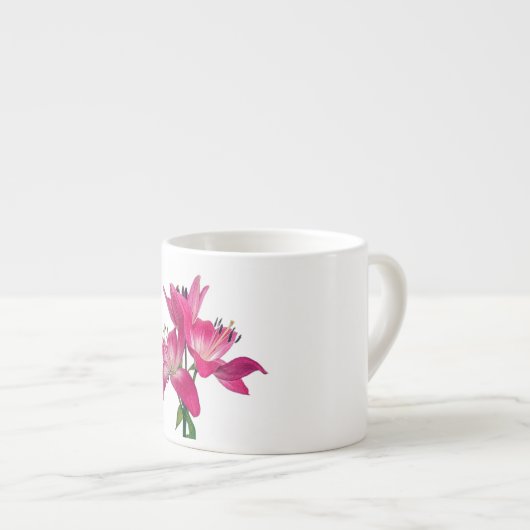 Elegant Floral Print Ceramic Mug Espresso Kop (Voorkant rechts)