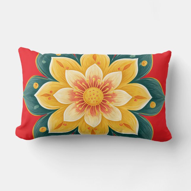 Elegant Floral Print Decorative Pillow Kussen (Voorkant)