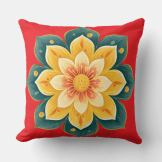 Elegant Floral Print Decorative Pillow Kussen