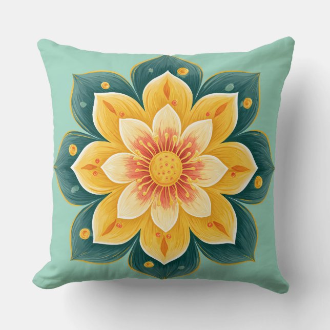 Elegant Floral Print Decorative Pillow Kussen (Voorkant)