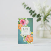 Elegant Floral Professional Visitekaartje (Staand voorkant)