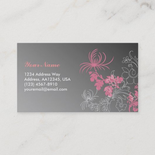 Elegant Floral Profile Card Visitekaartje (Voorkant)