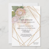 Elegant Floral Protea Pampas Grass Geometric Gold Kaart (Voorkant)