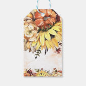 Elegant Floral Pumpkin | Baby shower Hartelijk dan Cadeaulabel (Achterkant)