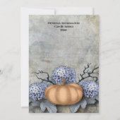 Elegant Floral Pumpkin Halloween Wedding Kaart (Achterkant)