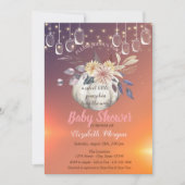 Elegant Floral Pumpkin, lampjes, Baby shower Kaart (Voorkant)