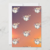 Elegant Floral Pumpkin, lampjes, Baby shower Kaart (Achterkant)