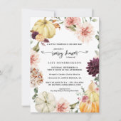 Elegant Floral Pumpkin | Najaar Baby shower (Voorkant)