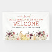 Elegant Floral Pumpkin | Najaar Baby shower Spandoek (Horizontaal)