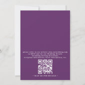 Elegant Floral Purple Rustic QR Code Wedding Kaart (Achterkant)
