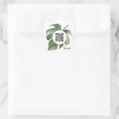 Elegant Floral QR Code Business Square Stickers (Tas)