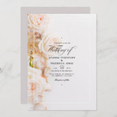 Elegant Floral QR Code RSVP Beach Weddenschap Kaart (Voorkant / Achterkant)