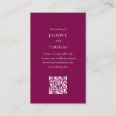 Elegant Floral QR Code Wedding Website Card Visitekaartje (Voorkant)