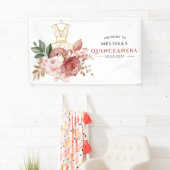 Elegant Floral Quinceanera 15e verjaardag Spandoek (Insitu)