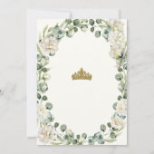 Elegant Floral Quinceanera Invitation Ivory Flower Kaart (Achterkant)
