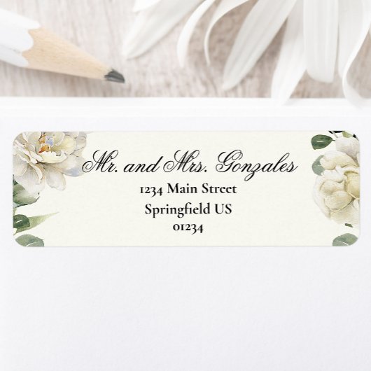 Elegant Floral Quinceanera Return Address Etiket