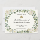 Elegant Floral Quinceanera Save The Date Card (Voorkant)