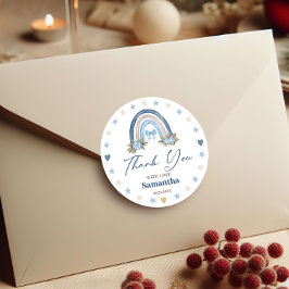 Elegant Floral Rainbow Baby shower Bedankt Ronde Sticker