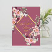Elegant Floral Ramadan Kareem Greeting Card  Kaart (Staand voorkant)