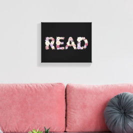 Elegant Floral READ Typography - Pastel Botanical  Canvas Afdruk