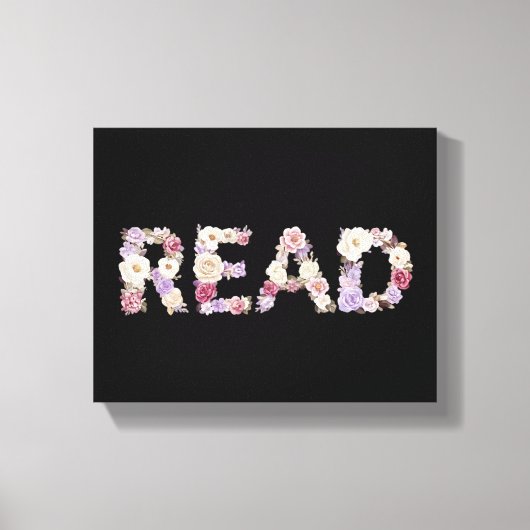 Elegant Floral READ Typography - Pastel Botanical  Canvas Afdruk (Voorkant)