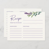 Elegant Floral Recipe Card voor de Bride Briefkaart (Voorkant / Achterkant)