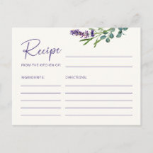 Elegant Floral Recipe Card voor de Bride