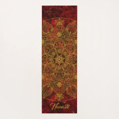Elegant Floral Red, Black & Gold Mandala Namaste Yogamat (Achterkant)