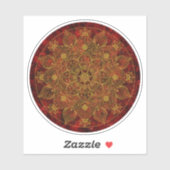 Elegant Floral Red, Black & Gold Mandala Sticker (Vel)