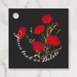  Elegant  Floral Red Carnance Bedankjes Labels