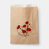 Elegant Floral Red Carnance Bedankzakje (Voorkant)