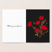  Elegant  Floral Red Carnance Folie Kaarten (Binnen)